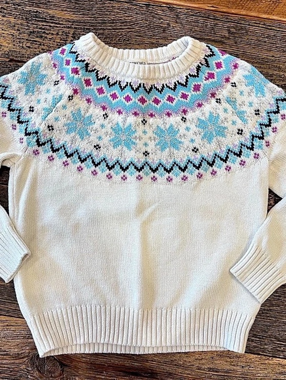 Crewcuts Fair Isle Snowflake Sweater Size Small